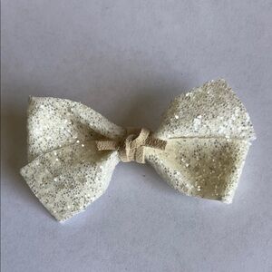 Sparkling White Bow Hair Clip